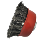 Twisted Cup Brush for removing rust, paint as well as polishing.