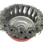 Twisted Cup Brush for removing rust, paint as well as polishing.