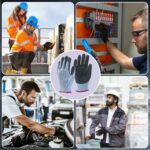 【Protection Gloves】High quality thickened nitrile，Comfortable to wear and abrasion-resistant, they help protect against potential injuries. 【Materia】Nylon knitted fabric, easy to sweat and breathe,provides hands for maximum comfort. 【Strong compatibility】With stretch,suitable for most groups. 【Good company at work】You get a good grip and can perform even the most delicate tasks without hassles. 【Widely used】 Cargo handling, Construction sites, Hardware processing, Steel manufacturing, Electronics, Chemical plants, shipyards, Power engineering, Packaging and printing, etc.