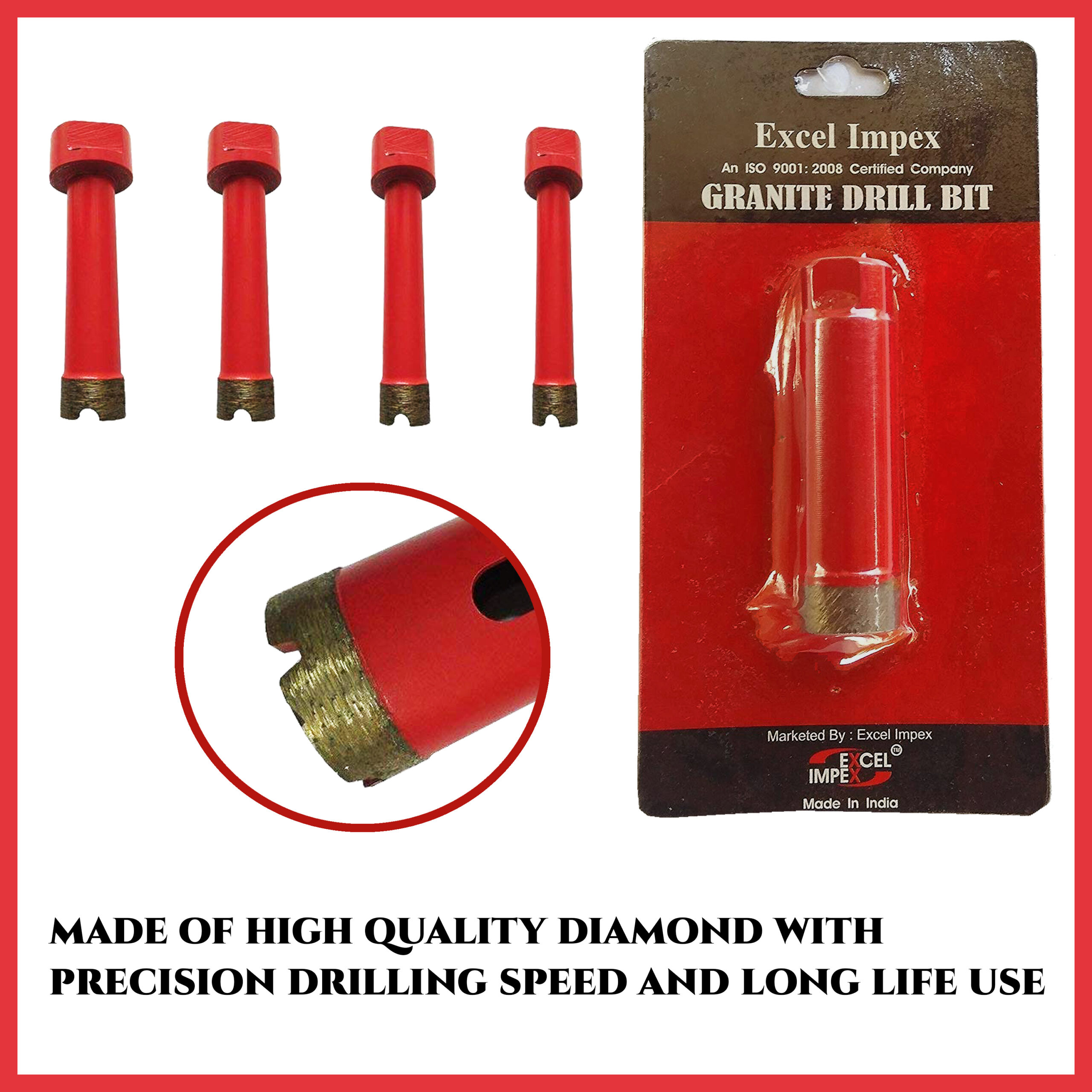 granite bit M10 Heavy-Duty Steel Body Core Drills bonded with diamond and metal matrix by sintering.